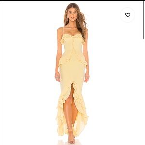 Revolve Lovers and Friends Melissa Gown Yellow S
